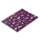 Carnet Loutres & nénuphars sur fond violet foncé (Côté gauche)