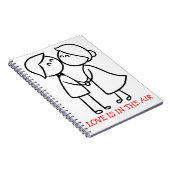 Carnet Love Cartoon noir blanc Couple de baiser - Mariage (Côté Droit)