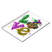 Carnet LOVE Dachshund Masque de Chien Plaid Leopard Mardi (Côté gauche)