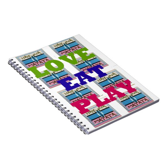 Carnet Love Eat Play Hakuna Matata Art Print (Côté Droit)