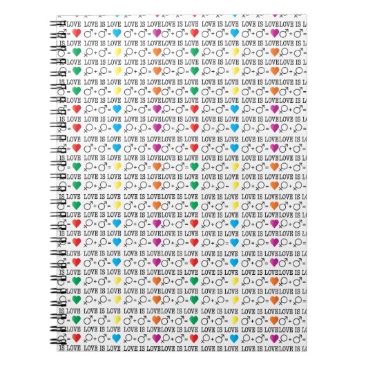 Carnet LOVE est LOVE égalité citation dans les couleurs a (Devant)