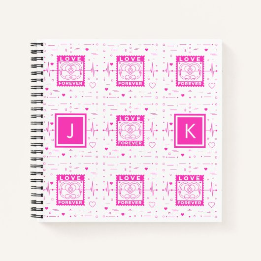 Carnet Love forever Customize it with your initials (Devant)