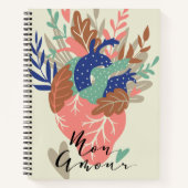 Carnet Love Heart Floral Calligraphie (Devant)