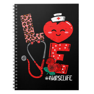Carnet Love Heart Stethoscope Nurse Life Valentine Day W