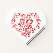 Carnet LOVE Music Heart Fabric Font Red Letters  (Dos)