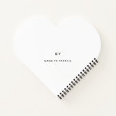 Carnet Love Notes Élégant Script Avec Nom Noir & Blanc (Dos)