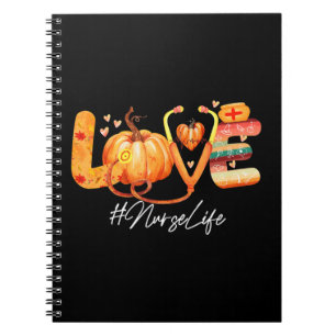 Carnet Love Nurse Life Citrouille Automne Automne Thanksg