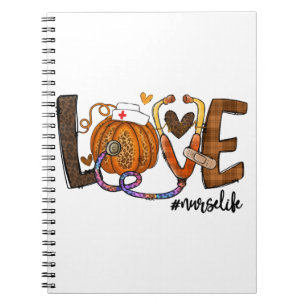 Carnet Love Nurse Life Citrouille Leopard Automne Hallowe