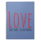 Carnet Love - One Heart. Seven Forms Spiral Photo (Devant)