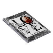Carnet Love photo simple modern personalised gift silver (Côté Droit)