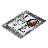 Carnet Love photo simple modern personalised gift silver (Côté gauche)