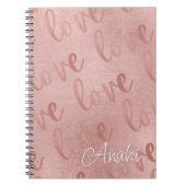 Carnet Love Rose Gold Script Motif (Devant)