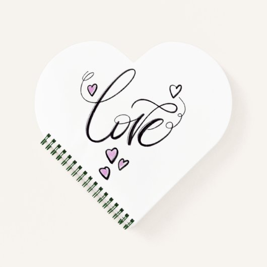 Carnet Love Script Heart Shaped Notebook | Romantic (Devant)