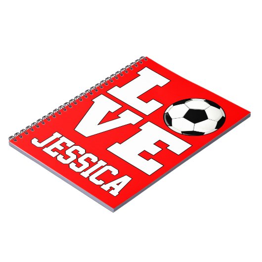 Carnet LOVE Soccer Custom Player Nom École de sport (Côté gauche)