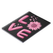 Carnet Love Tournesol Rose (Côté gauche)