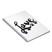 Carnet Love Typographie Avec Empreintes de pattes de chie (Côté Droit)