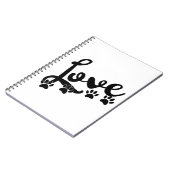Carnet Love Typographie Avec Empreintes de pattes de chie (Côté gauche)
