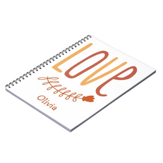 Carnet Love Typographie Boho Design Couleurs Nom Moderne (Côté gauche)