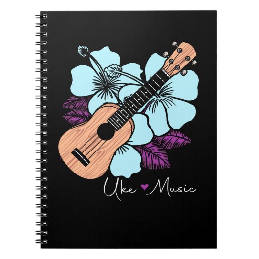 Carnet Love Ukulele Music Guitare Fleurs Hawaii (Devant)