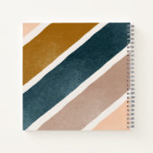Carnet Lovely initial motif rayé Turquoise (Dos)
