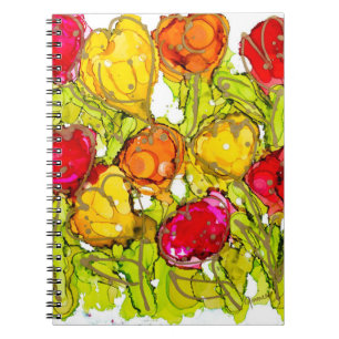 Carnet Lovitude Spiral Notebook Tulip rouge et orange