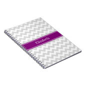 Carnet Lt Gray White Chevron Purple Nom Monogram (Côté Droit)