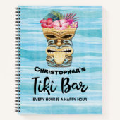 Carnet Luau Tiki Bar Party Recette Monogrammé (Devant)