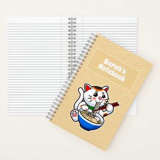 Carnet Lucky Cat Ramen Personalized (À l'intérieur)