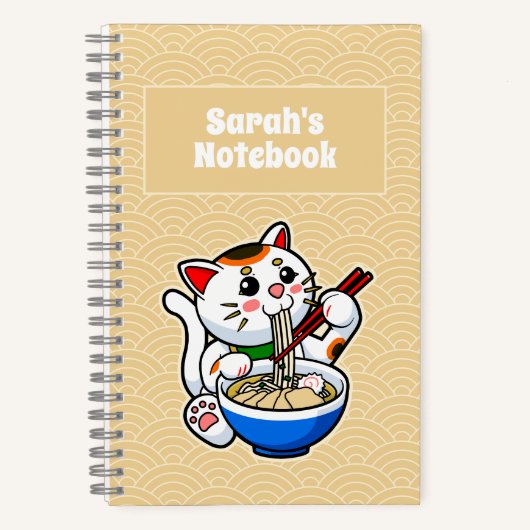 Carnet Lucky Cat Ramen Personalized (Recto)