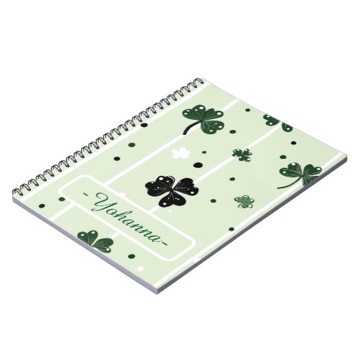 Carnet Lucky Clover St. Paddy's Clover Motif & Stripes (Côté gauche)