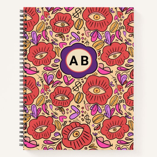 Carnet Lucky Eye Floral Pattern (Devant)