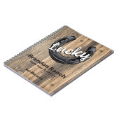 Carnet Lucky Horseshoe Rustic Wood Ranch Enregistrements (Côté gauche)