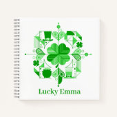Carnet Lucky Name Personalized Clover Design (Devant)