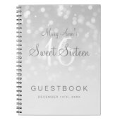 Carnet Lumière argentée d'étincelle de Bokeh de Guestbook (Devant)