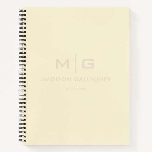 Carnet Lumière Douce Solide Pastel Beige Crème Jaune Coul (Devant)