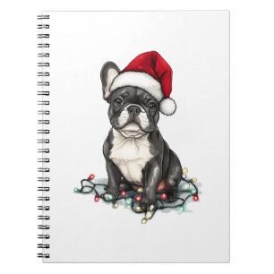 Carnet Lumières de Noël Bouledogue Français Cadeaux Chien