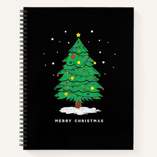 Carnet Lumières de sapin de Noël rétro Santa Noël (Devant)