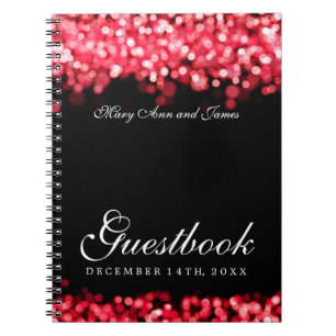 Carnet Lumières rouges de Guestbook de mariage