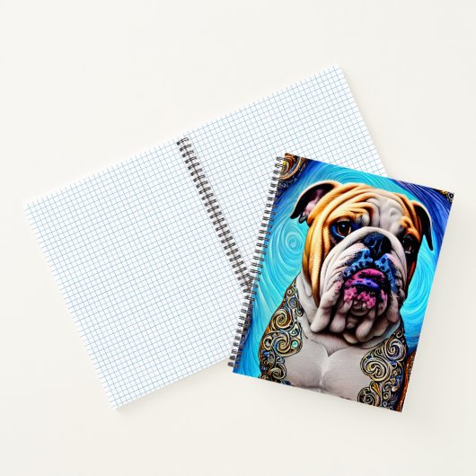 Carnet Lumineuse Bulldog Blue Ocean Wave Pointillisme (Intérieur)
