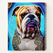 Carnet Lumineuse Bulldog Blue Ocean Wave Pointillisme (Dos)
