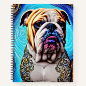 Carnet Lumineuse Bulldog Blue Ocean Wave Pointillisme (Devant)