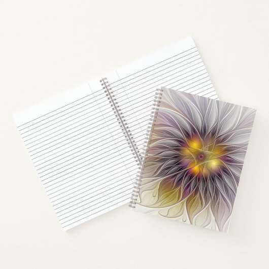 Carnet Lumineuse Fleur colorée, Abstraite Fractale modern (Intérieur)