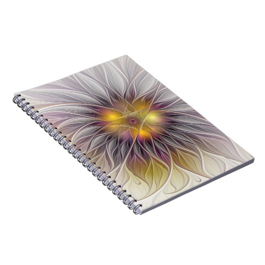 Carnet Lumineuse Fleur colorée, Abstraite Fractale modern (Côté Droit)