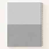 Carnet Lumineuses Gris & Gris Initiales Modernes Monogram (Dos)