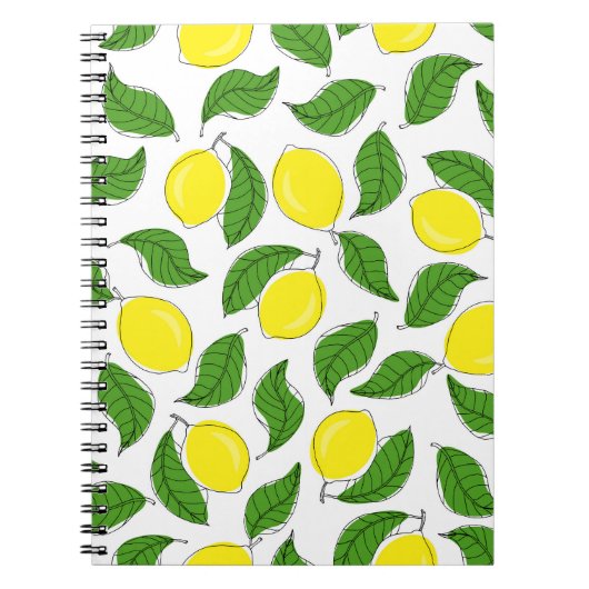 Carnet Lumineux citrons vert Feuille Motif (Devant)