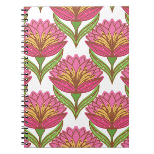 Carnet Luminosité florale : Vintage blanc rouge.