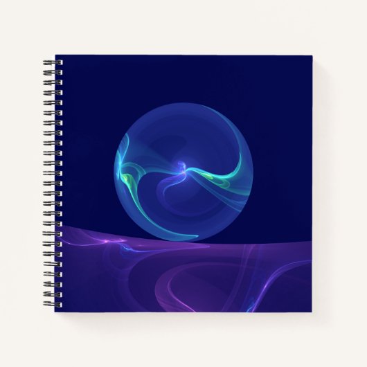 Carnet Luminous Blue Purple Dream Abstract Fractal Art (Devant)