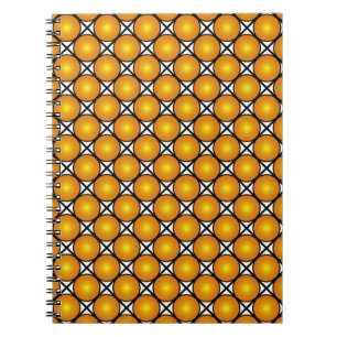 Carnet Luminous Golden Dots Black White Lattice Pattern