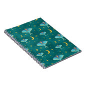 Carnet Luna Moth Céleste Lunes & Étoiles Turquoise (Côté Droit)