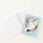 Carnet Luna Moth Moth Blanc Chat Vert (Intérieur)